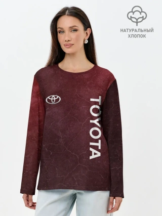 Лонгслив женский. Хлопок / TOYOTA | RED GRUNGE