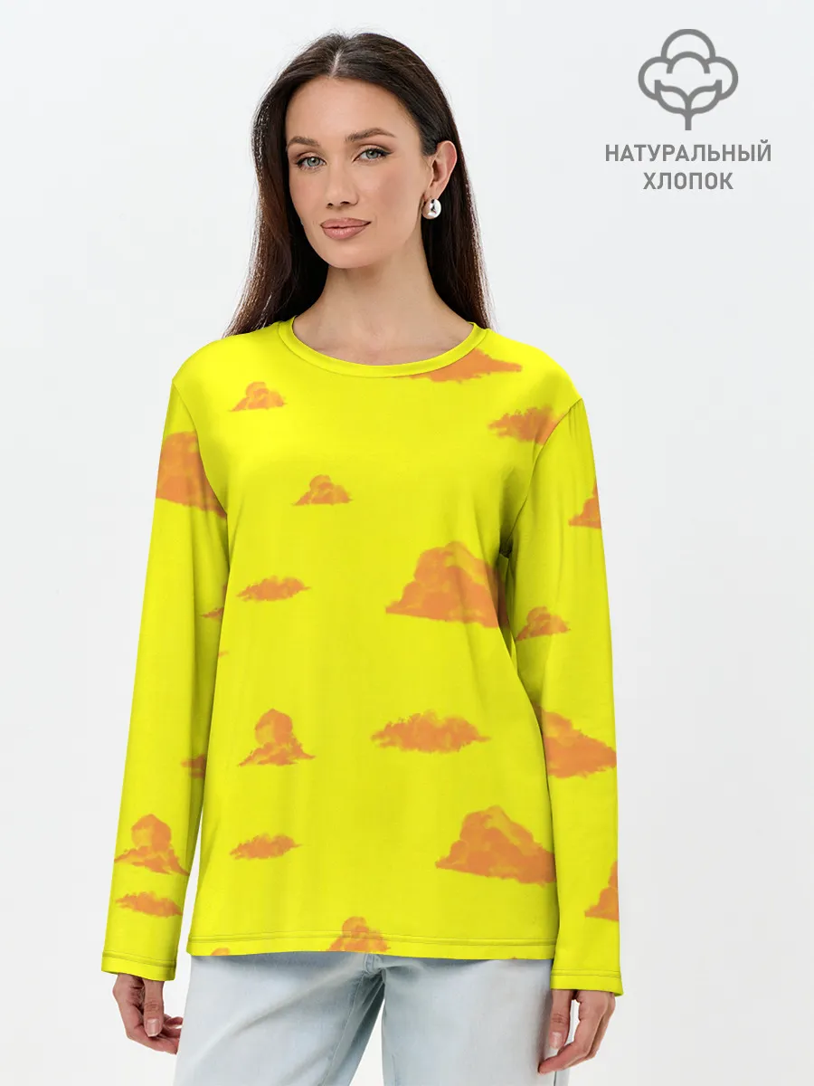 Лонгслив женский. Хлопок / Рыжие облака