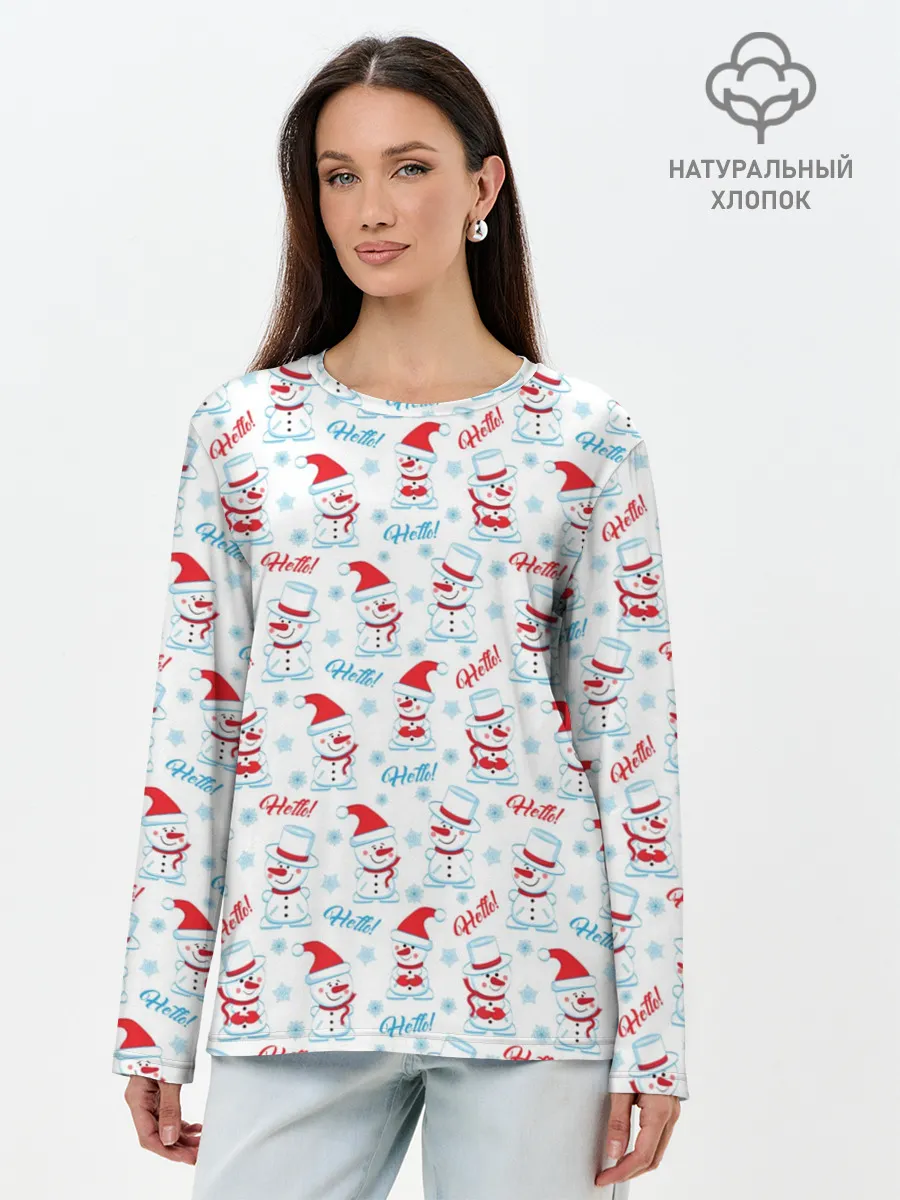 Лонгслив женский. Хлопок / Hello!