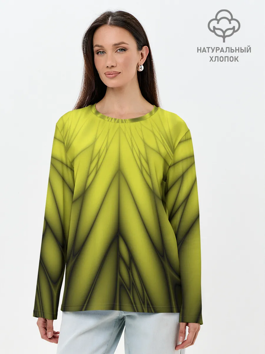 Лонгслив женский. Хлопок / Абстракция 535