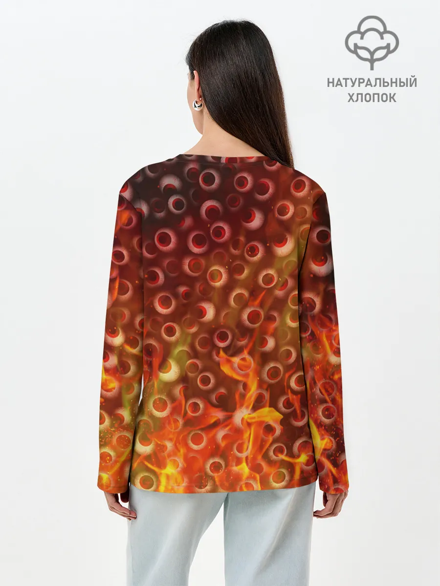 Лонгслив женский. Хлопок / Смерть всё видит