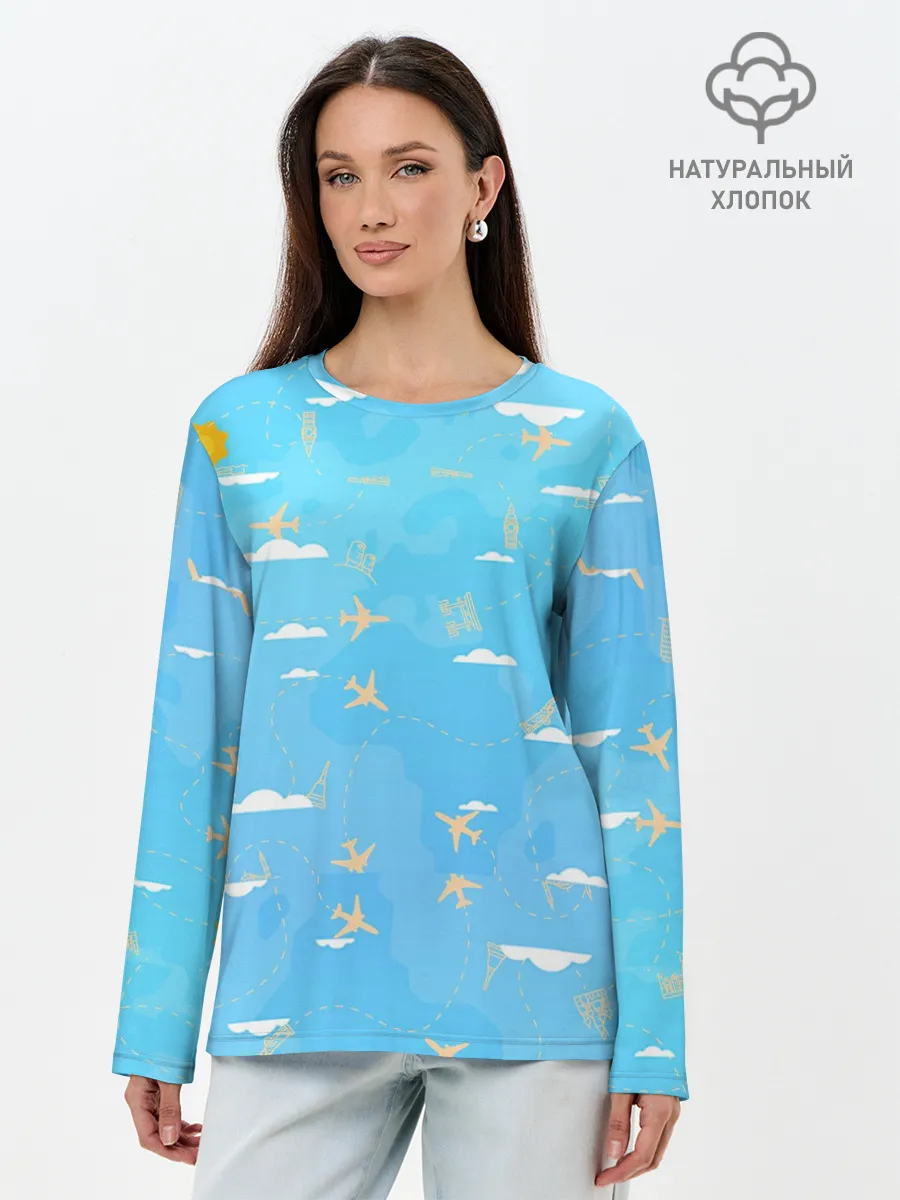 Лонгслив женский. Хлопок / мое путешествие