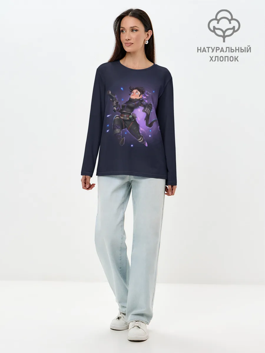 Лонгслив женский. Хлопок / Межпространственный боец