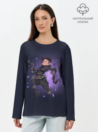 Лонгслив женский. Хлопок / Межпространственный боец