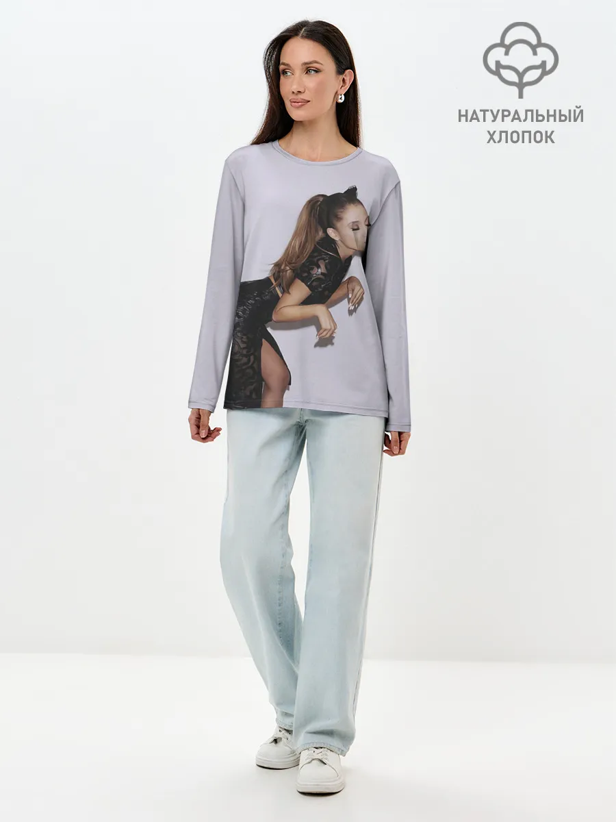 Лонгслив женский. Хлопок / Киска Ариана