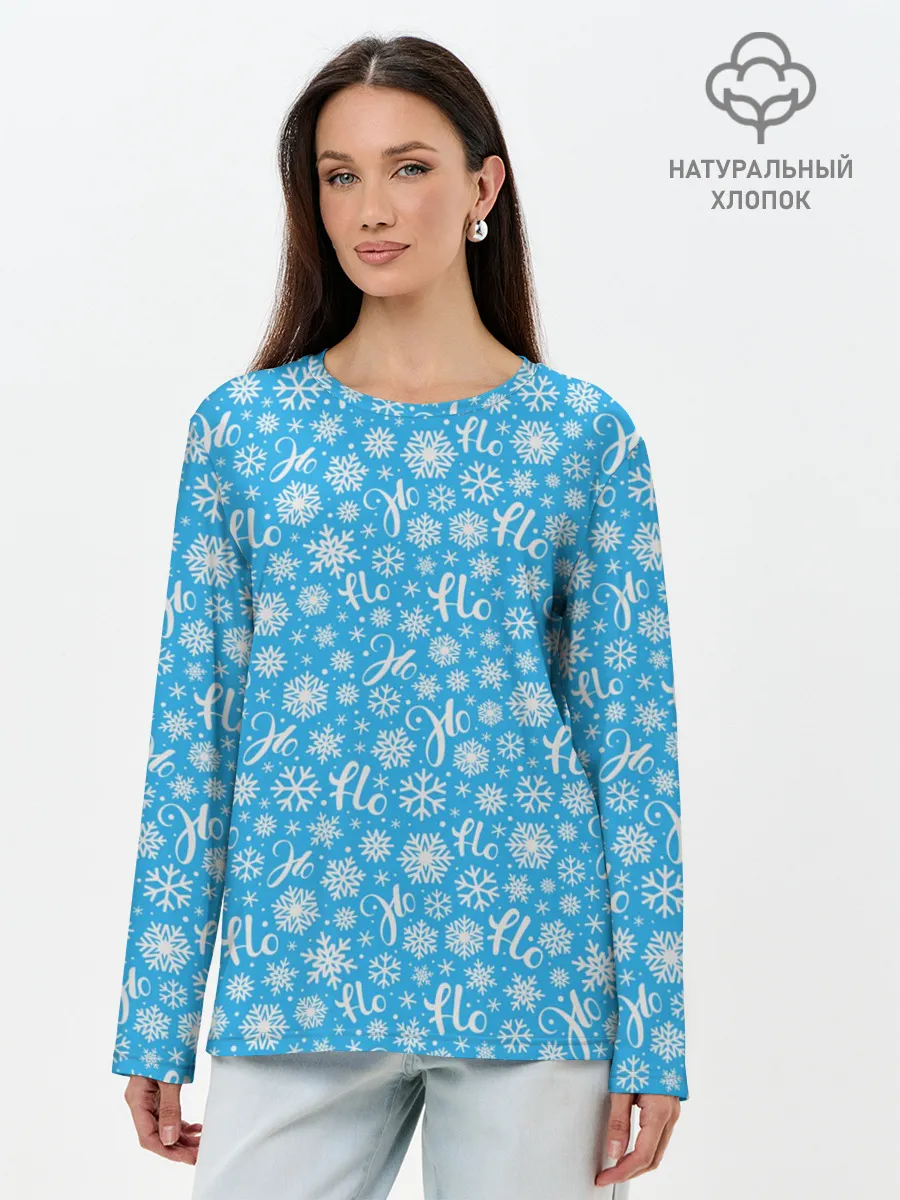 Лонгслив женский. Хлопок / Смех Санты