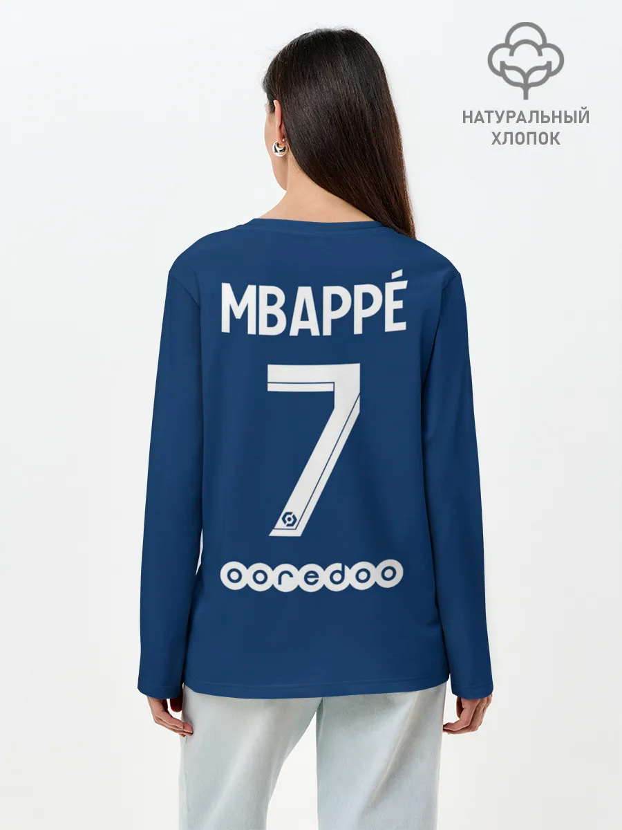 Лонгслив женский. Хлопок / Мбаппе ПСЖ форма 2021/2022