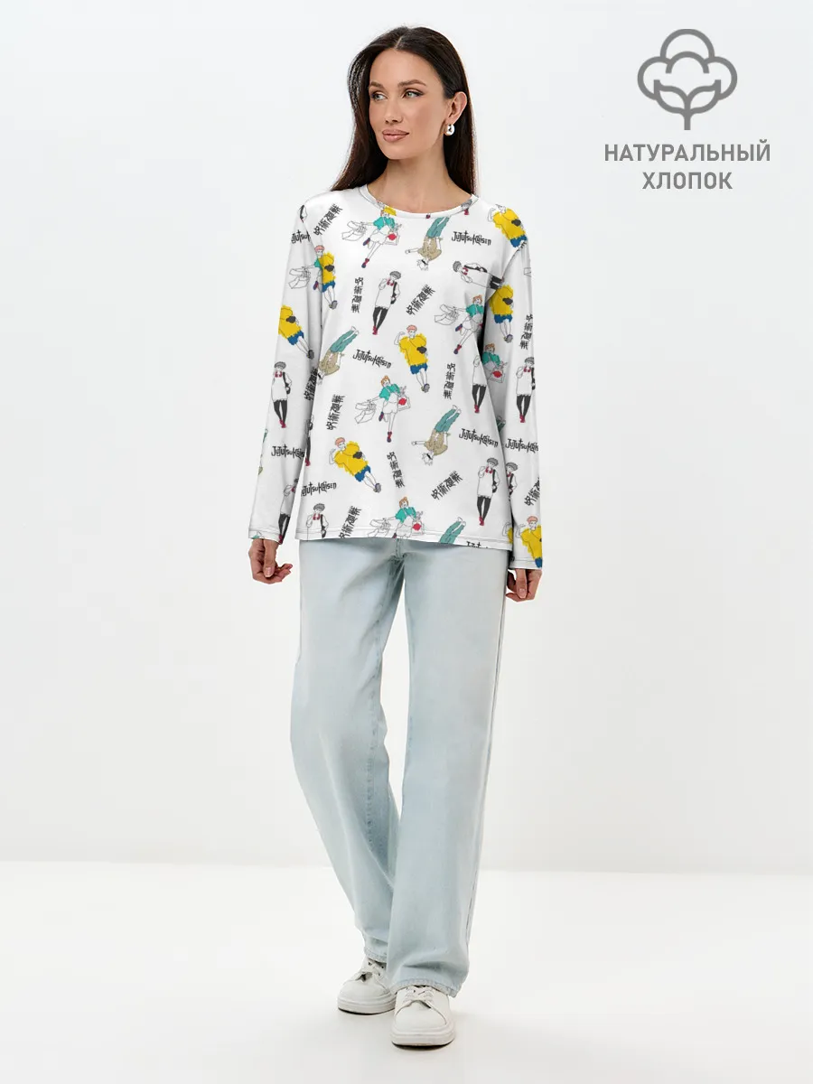 Лонгслив женский. Хлопок / Магическая битва - главные герои