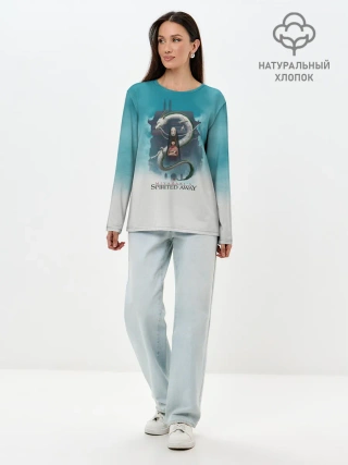 Лонгслив женский. Хлопок / Каонаси и Хаку Унесённые призраками