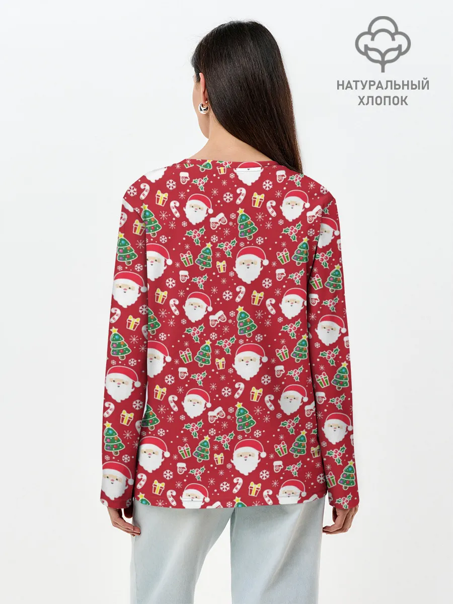 Лонгслив женский. Хлопок / Дед Мороз