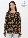 Лонгслив женский. Хлопок / Patern Halloween 26