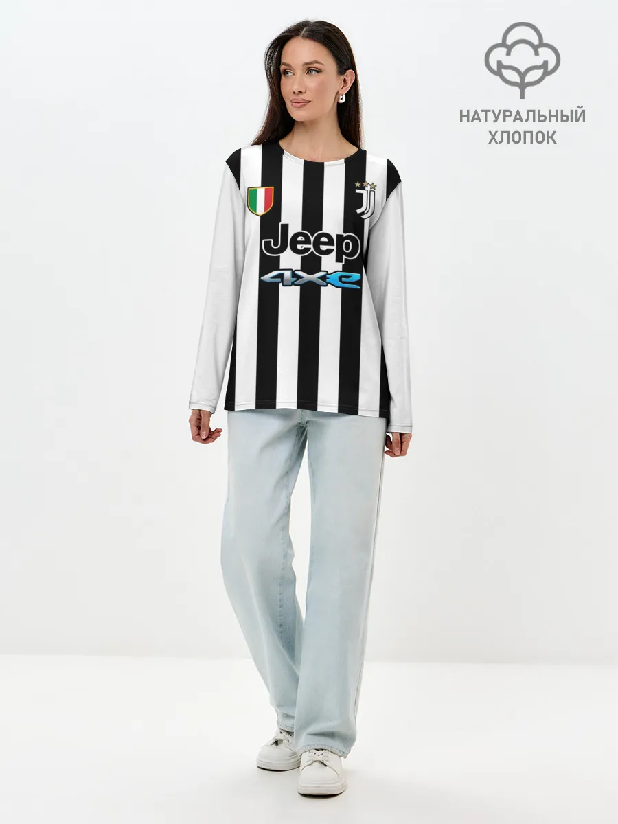 Лонгслив женский. Хлопок / Форма Ювентуса домашняя 2021/2022