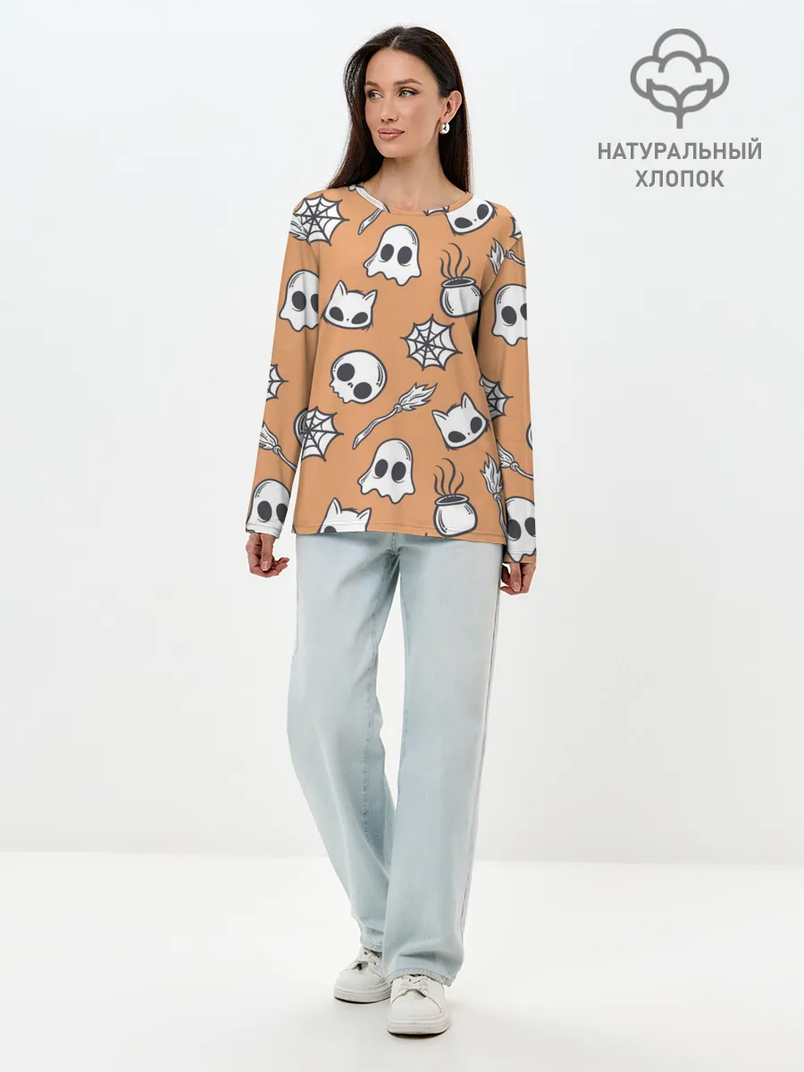 Лонгслив женский. Хлопок / Праздничные шалости