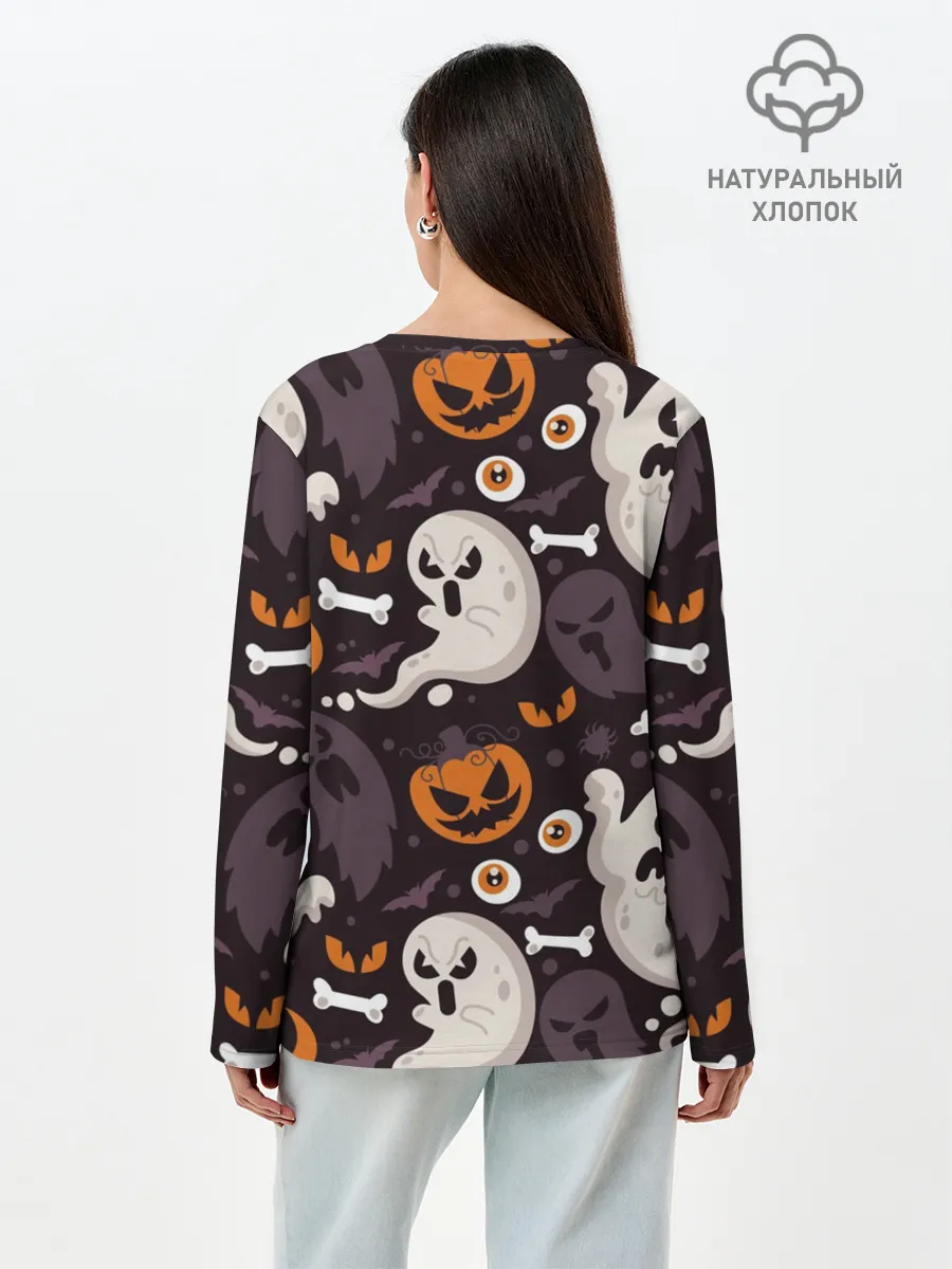 Лонгслив женский. Хлопок / Мрачный праздник