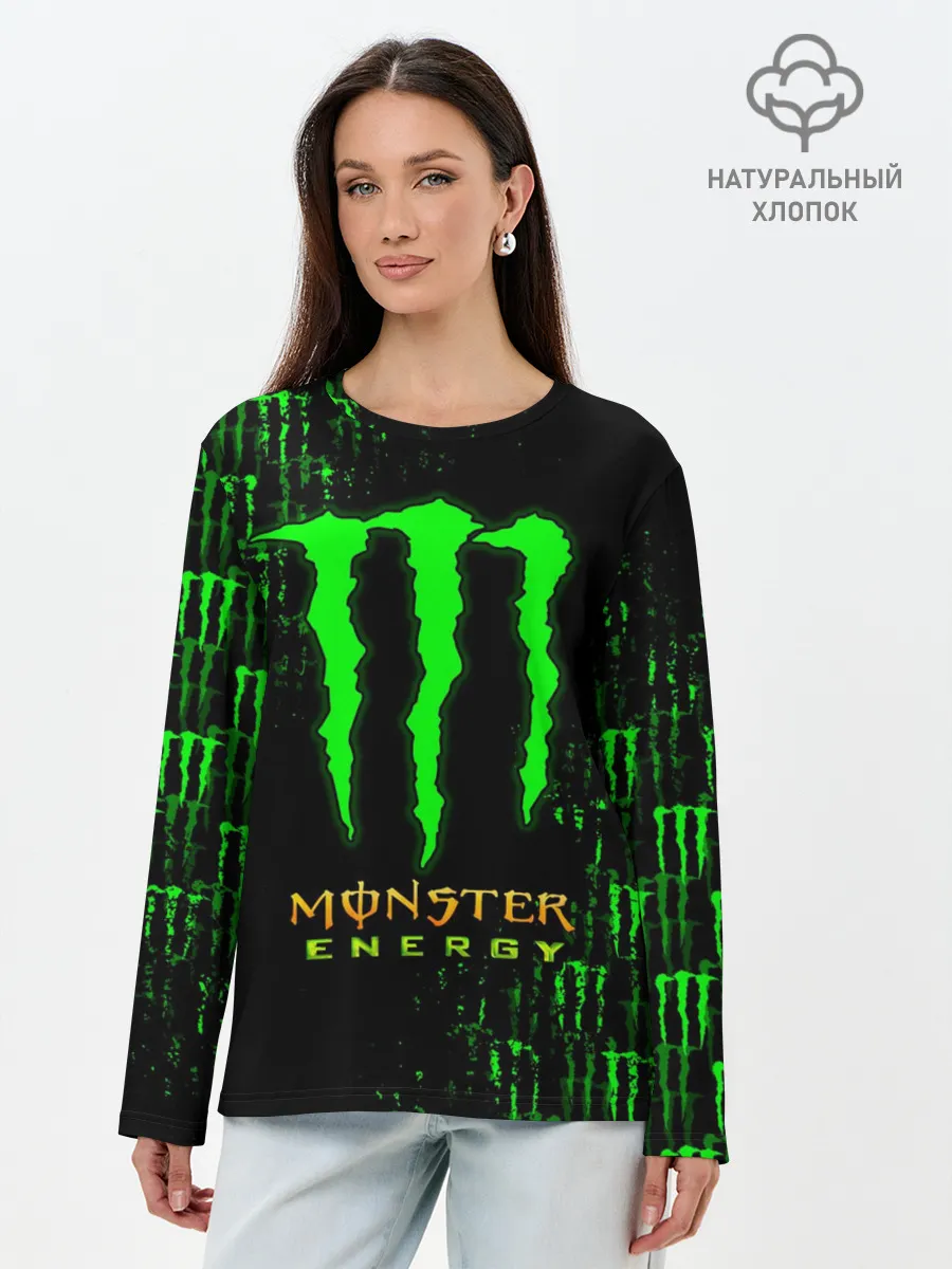 Лонгслив женский. Хлопок / MONSTER ENERGY NEON | МОНСТЕР НЕОН