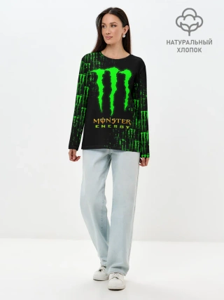 Лонгслив женский. Хлопок / MONSTER ENERGY NEON | МОНСТЕР НЕОН