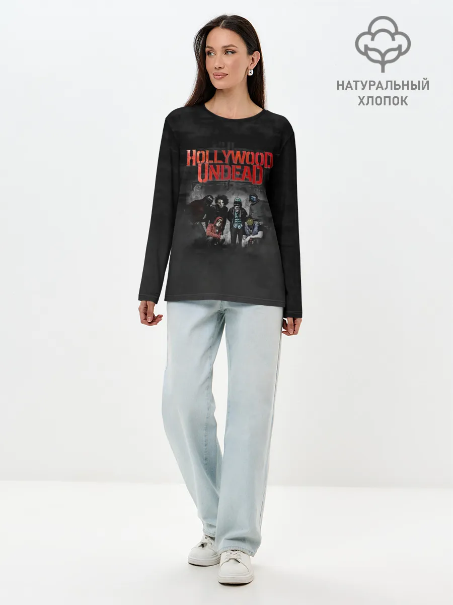 Лонгслив женский. Хлопок / Hollywood Undead - Голливудская нежить