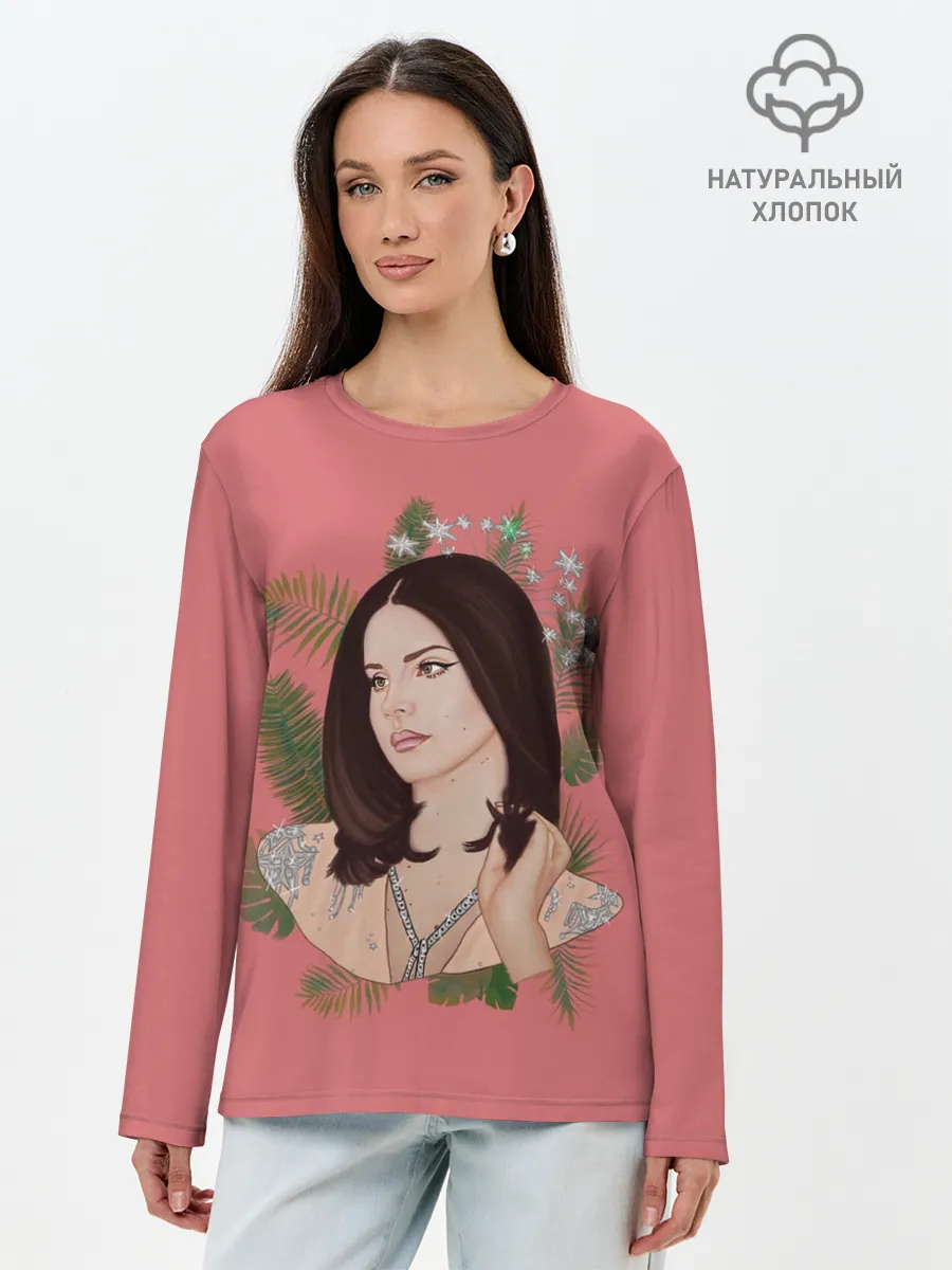 Лонгслив женский. Хлопок / Нарисованная Лана
