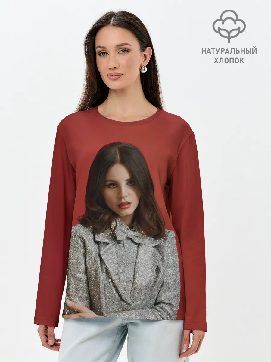 Лонгслив женский. Хлопок / Горячая Лана