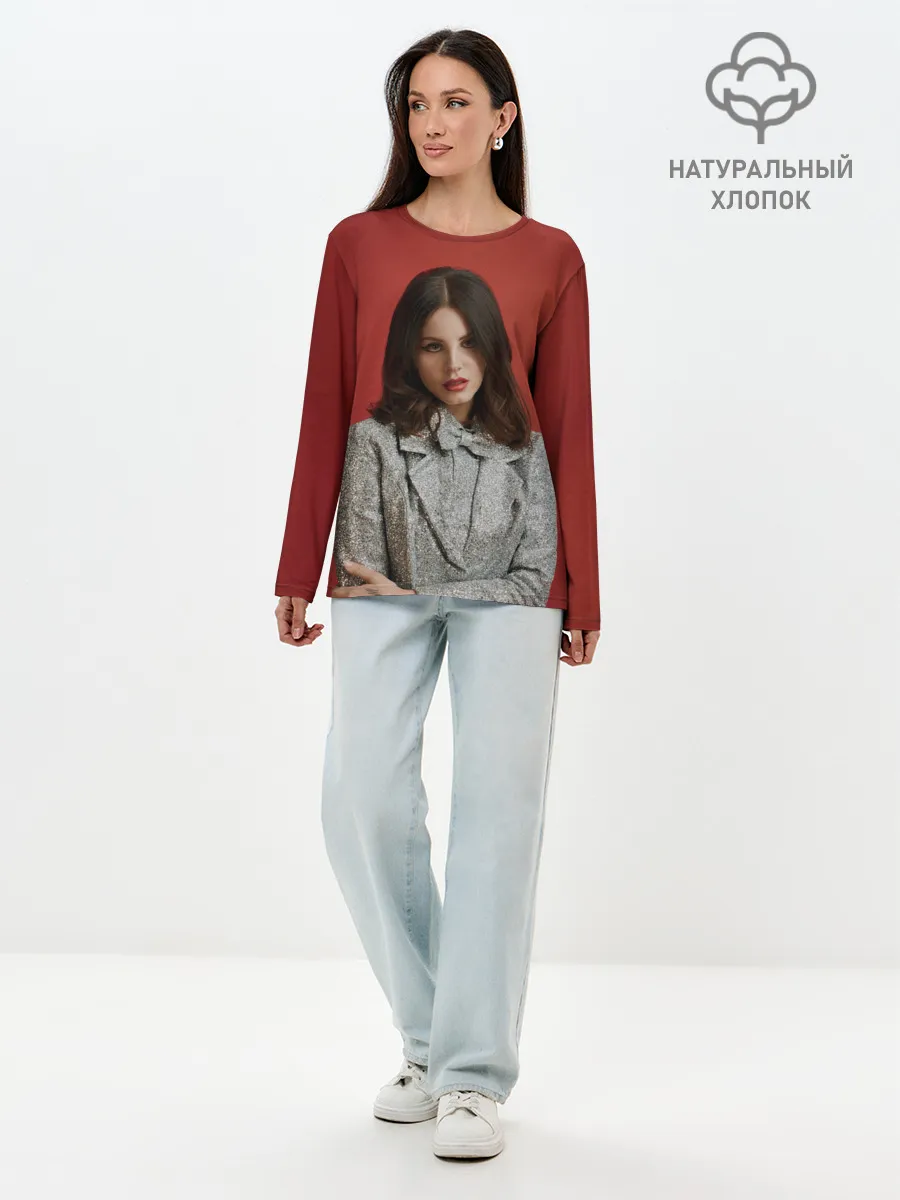 Лонгслив женский. Хлопок / Горячая Лана