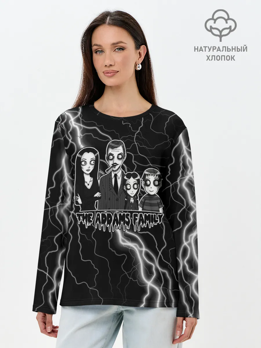 Лонгслив женский. Хлопок / Addams family | Семейка Аддамс