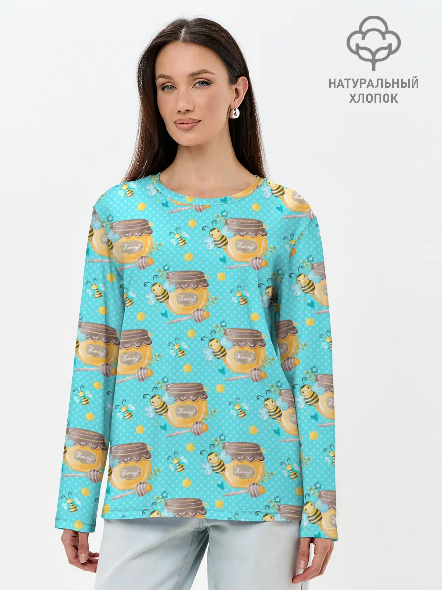 Лонгслив женский. Хлопок / Кто пчелок уважает