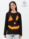 Лонгслив женский. Хлопок / helloween | pumpkin jack