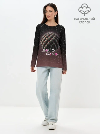 Лонгслив женский. Хлопок / ПЛАНЕТА ИГР | ИГРА В КАЛЬМАРА