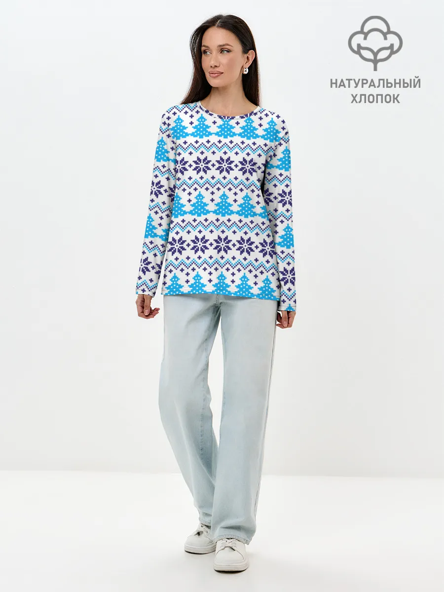 Лонгслив женский. Хлопок / Сибирская зима 2022