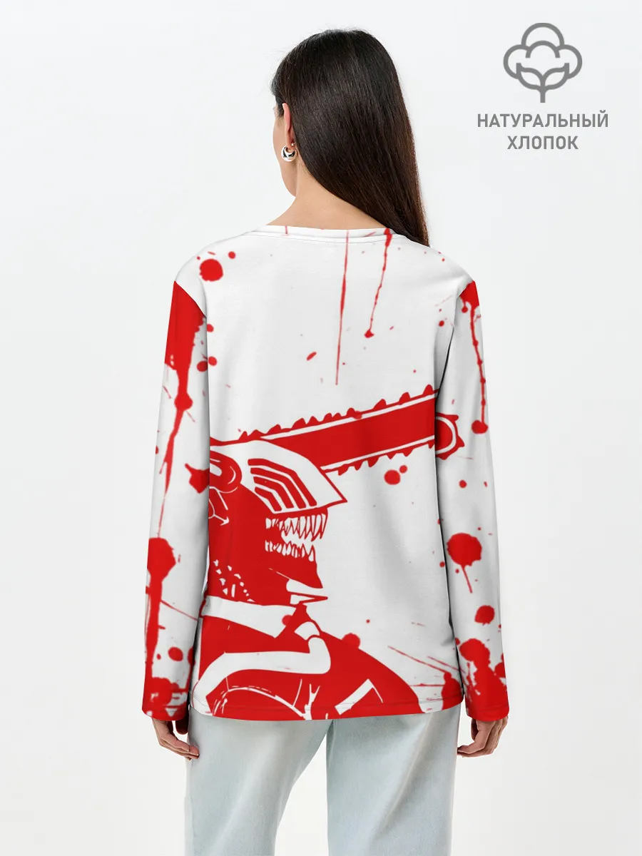 Лонгслив женский. Хлопок / Chainsaw Man, Человек-бензопила