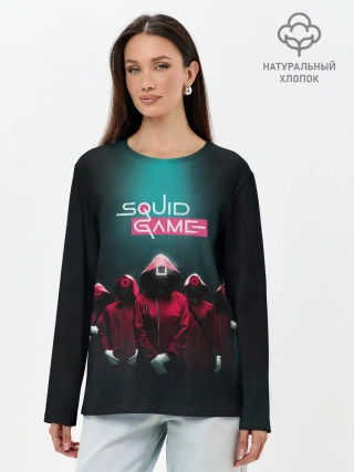 Лонгслив женский. Хлопок / Беспощадный Кальмар