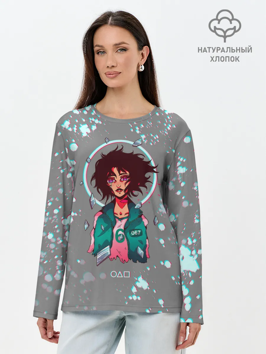 Лонгслив женский. Хлопок / 067 | ГЛИТЧ