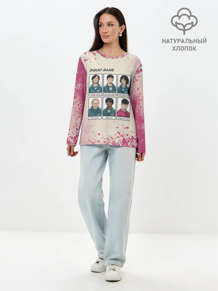 Лонгслив женский. Хлопок / ГЛАВНЫЕ ГЕРОИ | ИГРА В КАЛЬМАРА