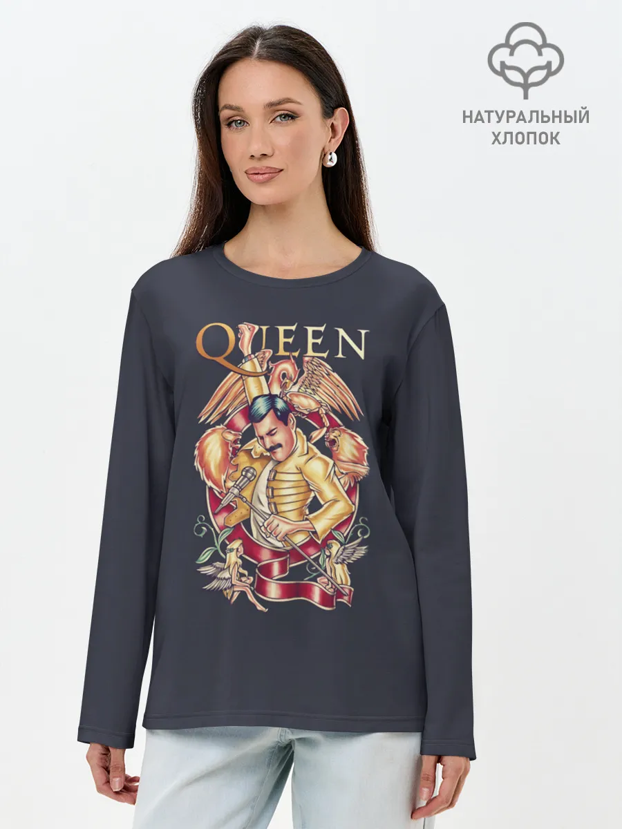 Лонгслив женский. Хлопок / Queen - Фредди Меркьюри