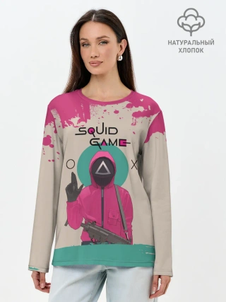 Лонгслив женский. Хлопок / ТРЕУГОЛЬНИК НА КАРАУЛЕ