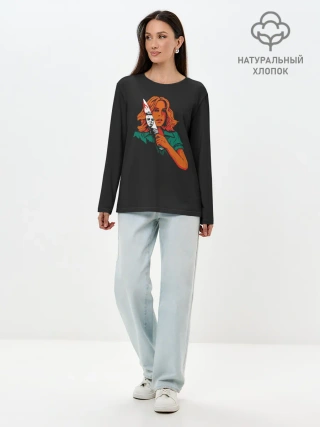 Лонгслив женский. Хлопок / Лори. Хэллоуин