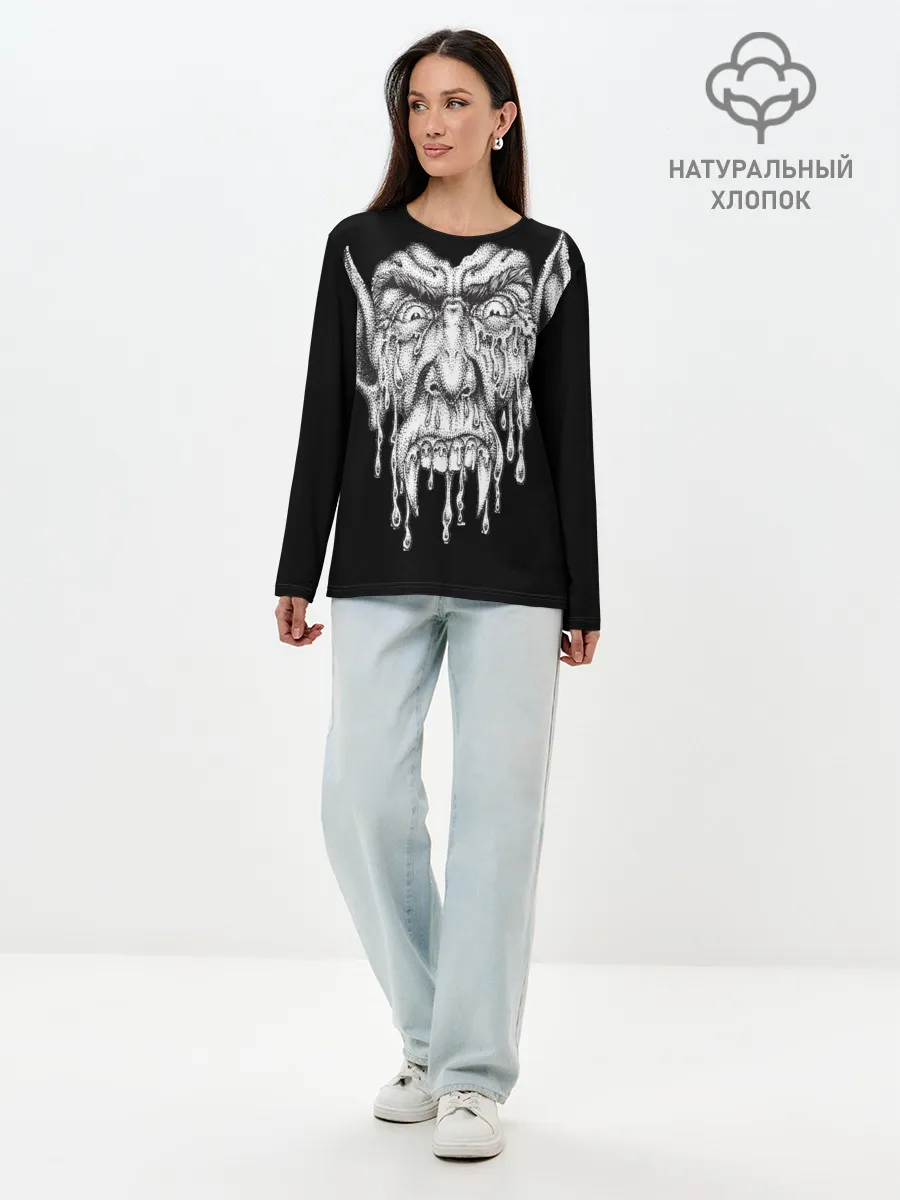 Лонгслив женский. Хлопок / Кровожадный вампир