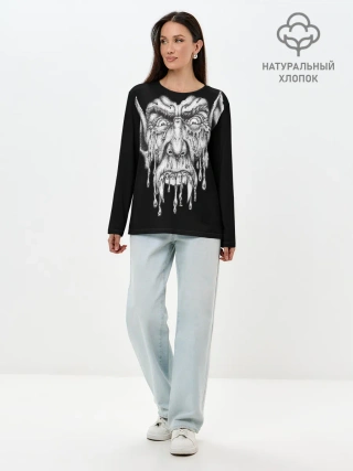 Лонгслив женский. Хлопок / Кровожадный вампир