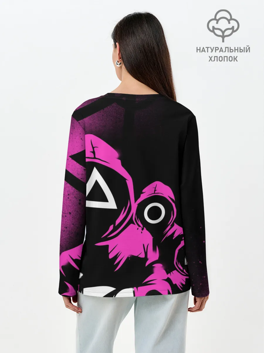 Лонгслив женский. Хлопок / Игра в кальмара