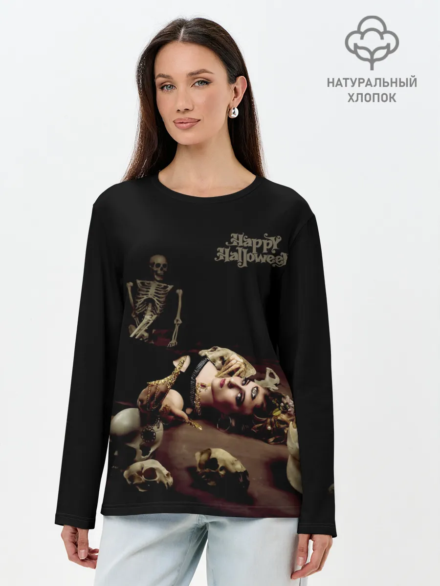 Лонгслив женский. Хлопок / Ведьма с третьим глазом
