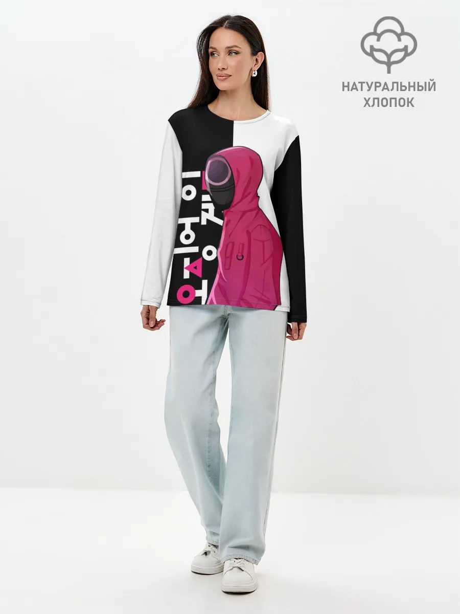 Лонгслив женский. Хлопок / Игра в кальмара / Squid Game.