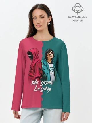 Лонгслив женский. Хлопок / Игра на выживание Ojingeo geim