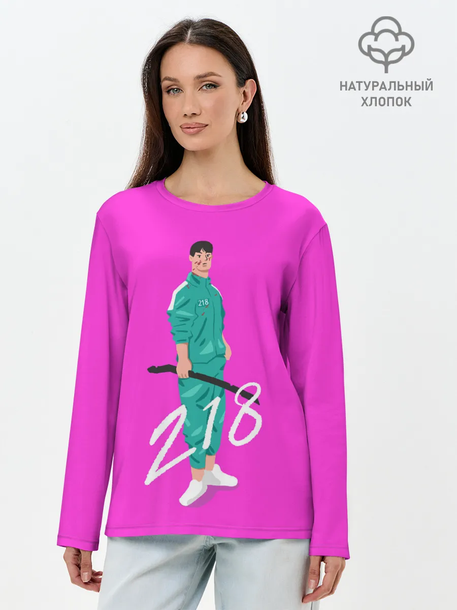 Лонгслив женский. Хлопок / Опасный 218