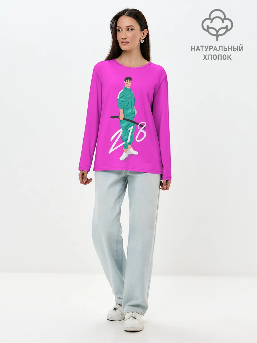 Лонгслив женский. Хлопок / Опасный 218
