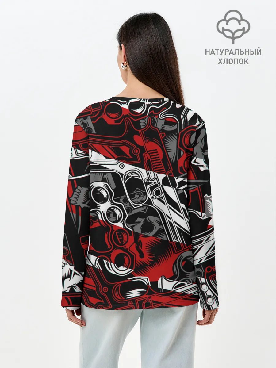 Лонгслив женский. Хлопок / Оружейный барон