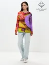 Лонгслив женский. Хлопок / Разноцветные ракушки multicolored seashells