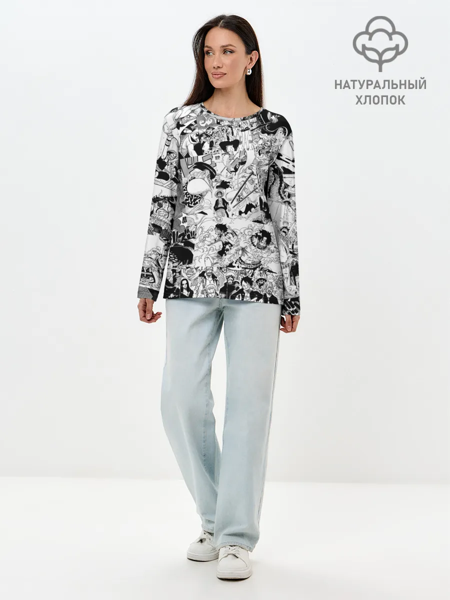 Лонгслив женский. Хлопок / One Piece Манга страницы