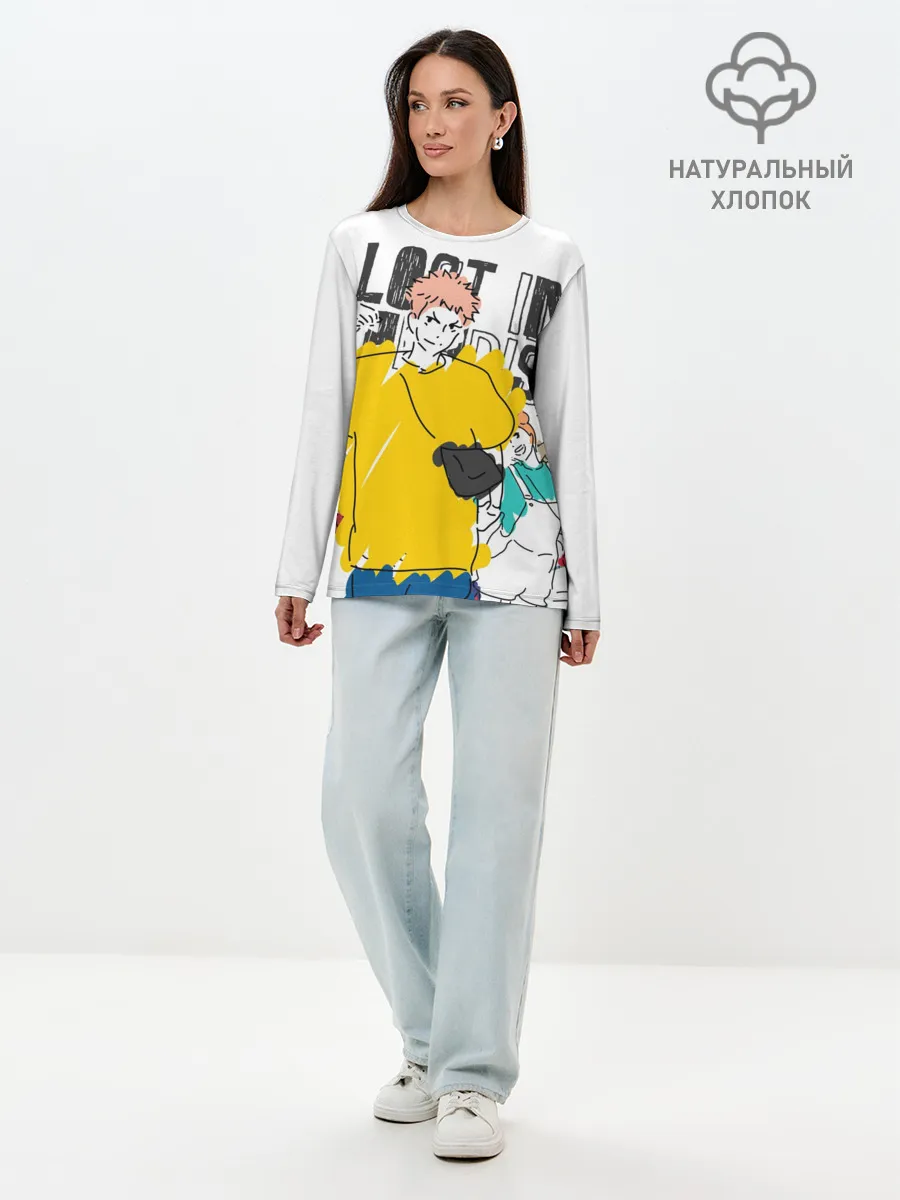 Лонгслив женский. Хлопок / Итадори Юдзи - Jujutsu Kaisen