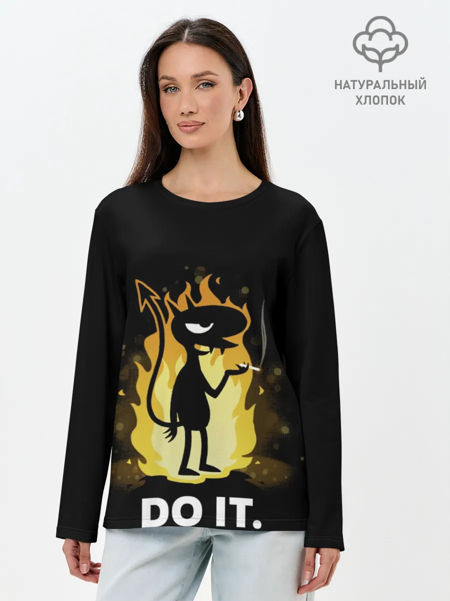 Лонгслив женский. Хлопок / Чертенок Do it