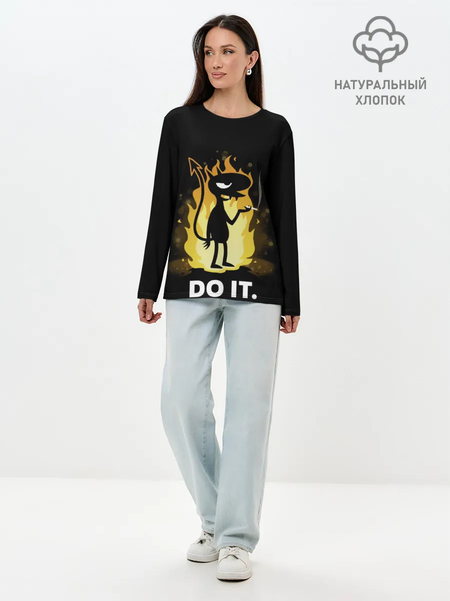 Лонгслив женский. Хлопок / Чертенок Do it